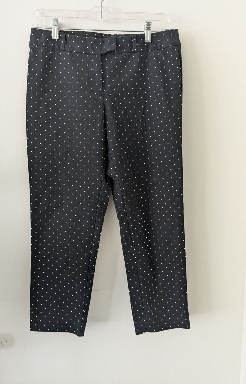 Liz Claiborne Sz 6 P EMMA Polka Dot Career Classic Fitted Pants